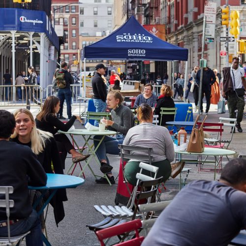 SoHo Broadway First Fridays - Seating in Howard Street