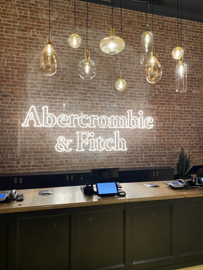 Abercrombie & Fitch SoHo store counter.