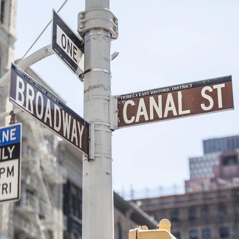 Broadway & Canal signs